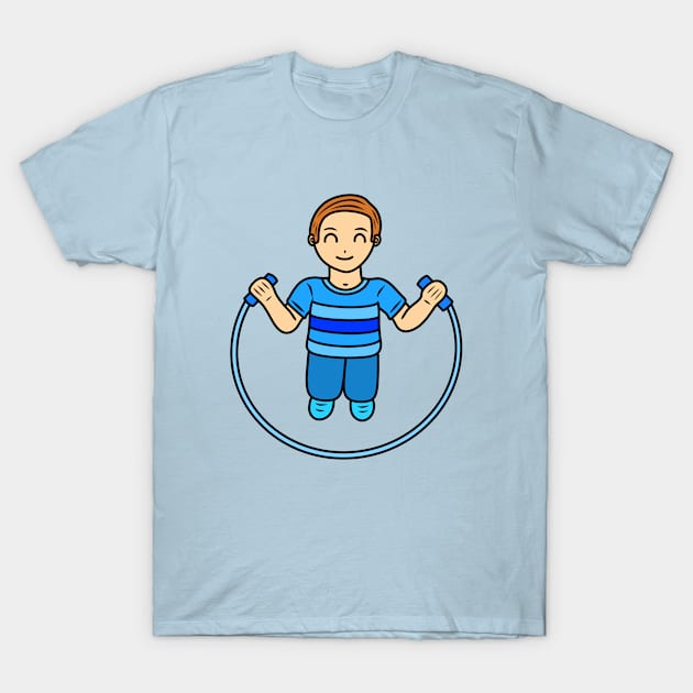 Jump rope boy T-Shirt by Andrew Hau